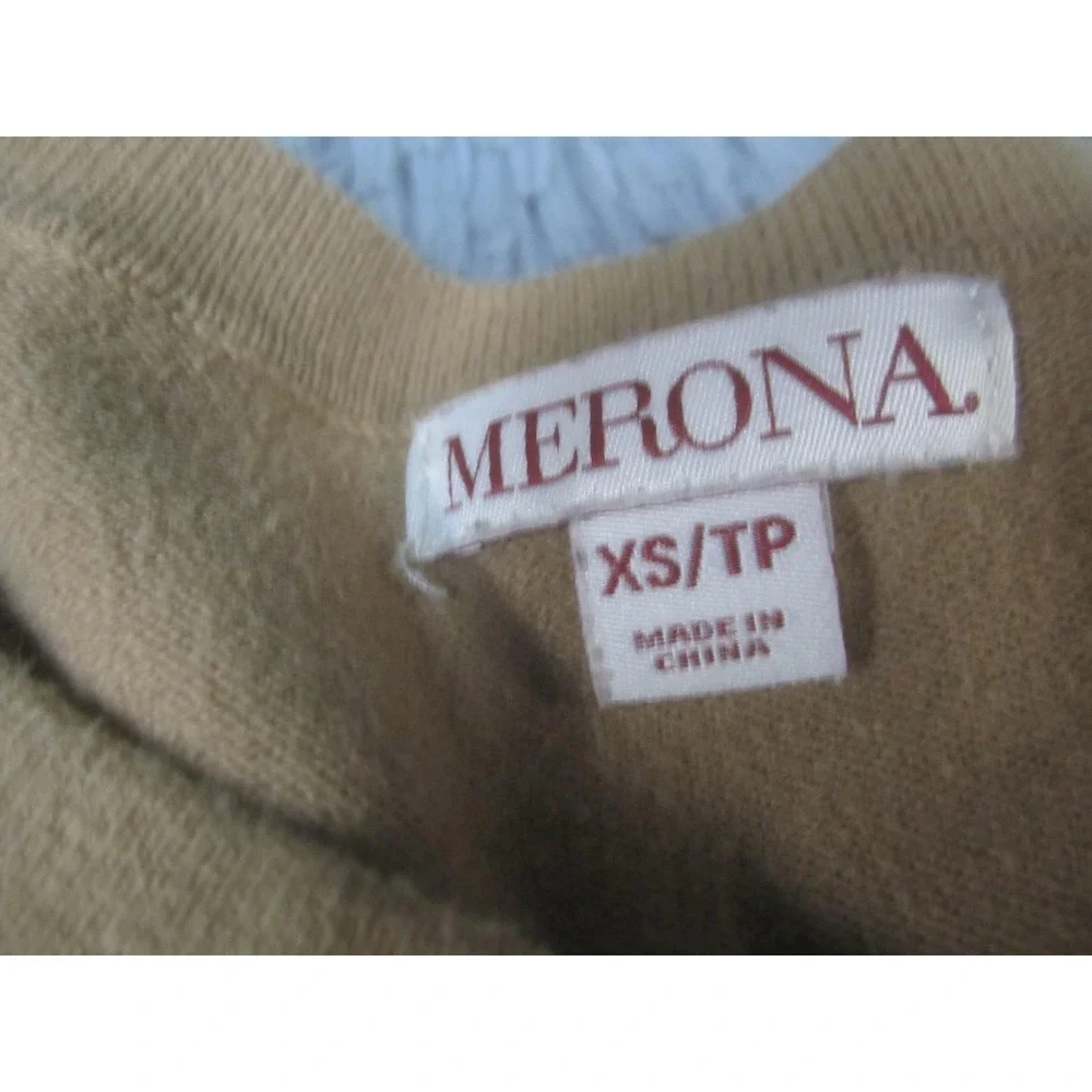 Merona Cardigan Sweater Womens XS Beige Leopard Print Button Front Long Sleeve - Picture 3 of 8
